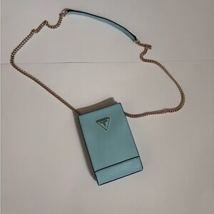 Guess Women's Noelle Mini Handbag Chit Chat Phone Crossbody Turquoise ZG787968